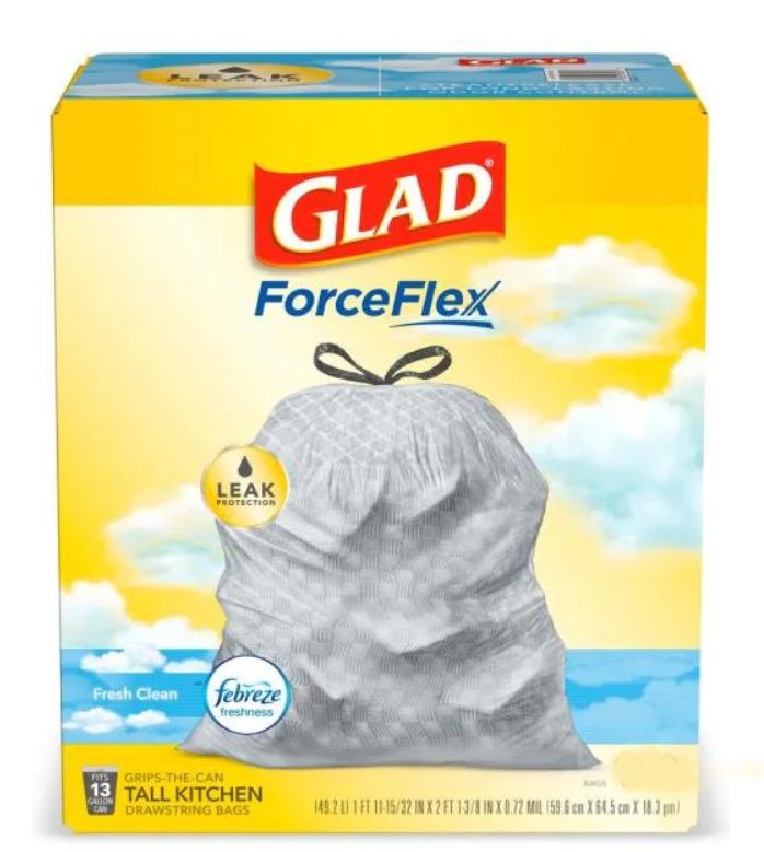 Glad Forceflex 13 gal Trash Bags HOT Home Depot Clearance!!!