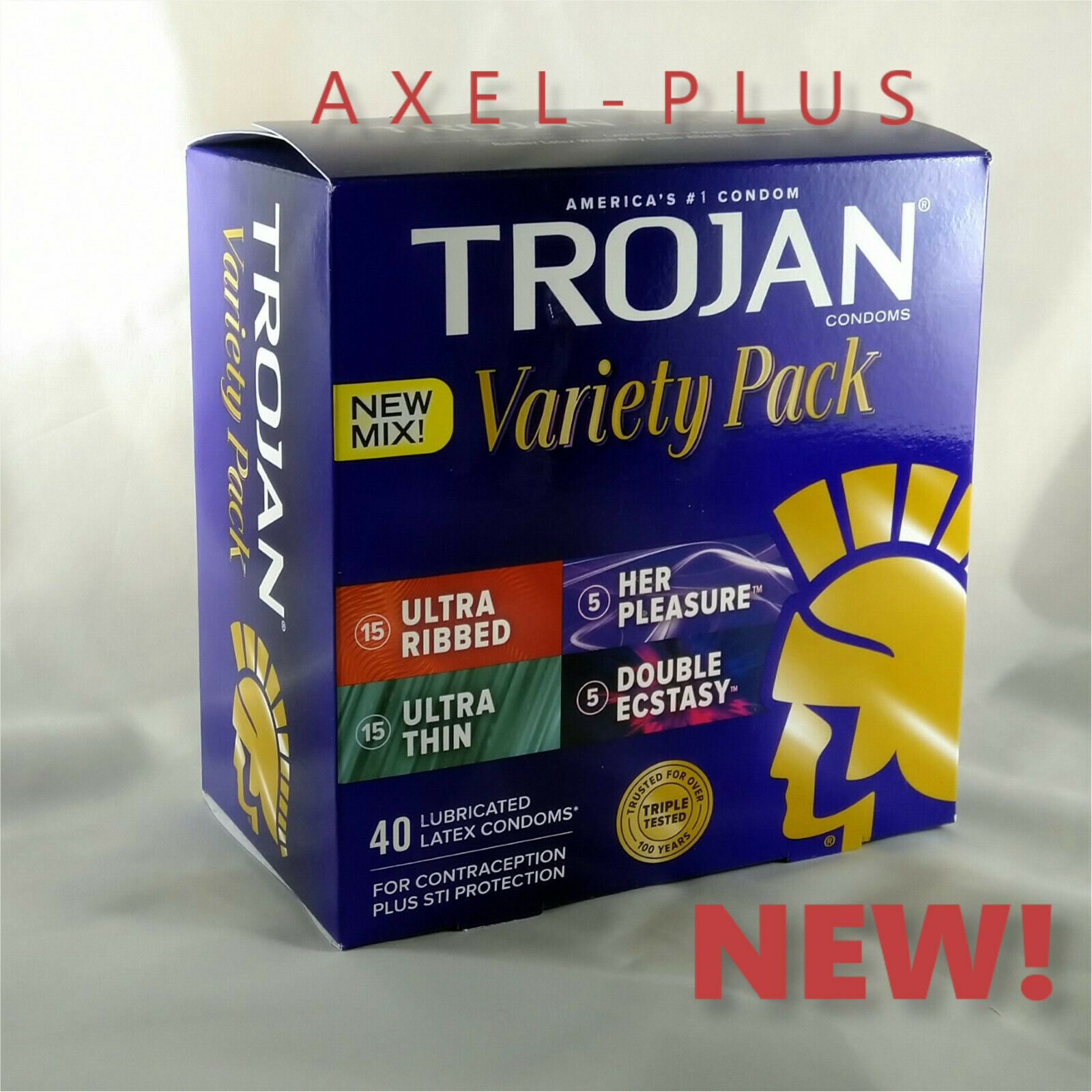 Trojan Pleasure Pack Assorted Premium Latex Condoms 40 Count