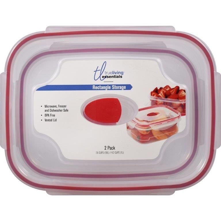 Trueliving Rectangle Storage Containers, 2 pack on Sale At Dollar General