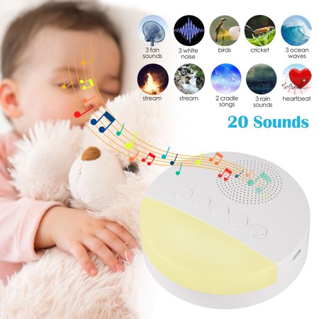 TSV White Noise Machine, Sound Machine for Baby Kid Adult, Noise Machine for Sleeping, Night Light, 20 Soothing Sound, Volume Control, Timer & Memory Function, Sleep Machine for Home Travel Office