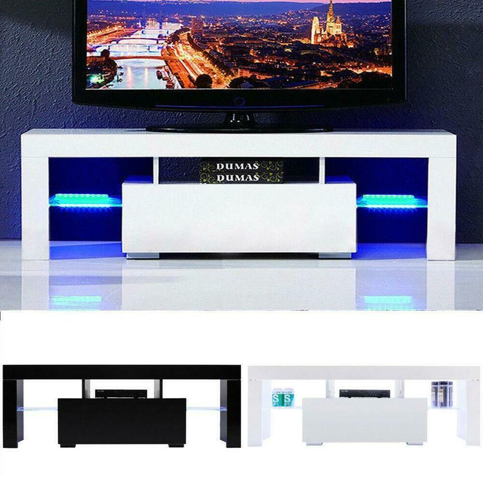 TV Stand Cabinet Media Console Entertainment Center w/ Drawers Led Light Shelves