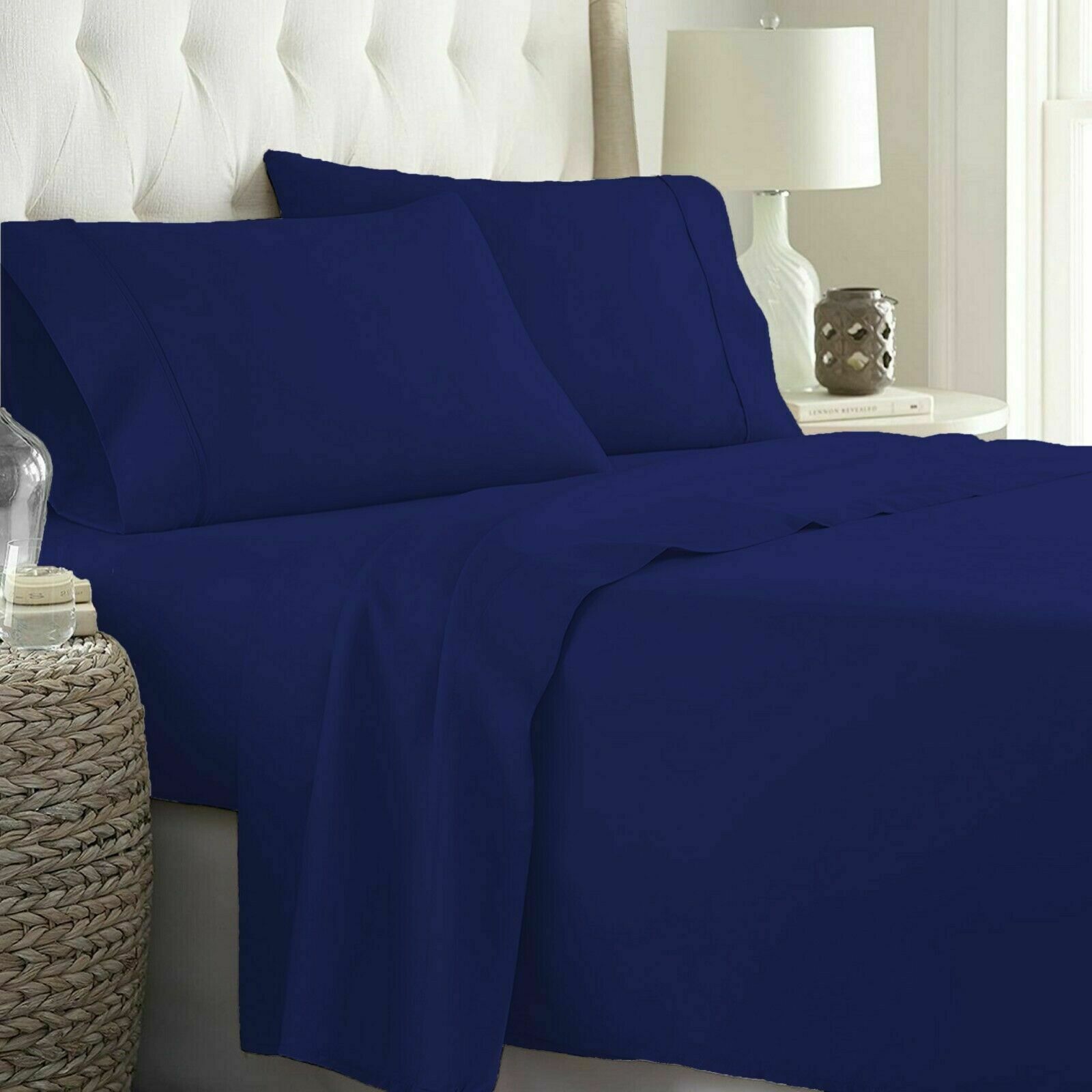 Twin XL/Queen/King Hotel Style In Navy Blue 700 TC 100%Cotton Bedding Items
