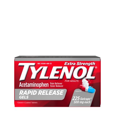 Tylenol Extra Strength Acetaminophen Rapid Release Gels, 225 ct