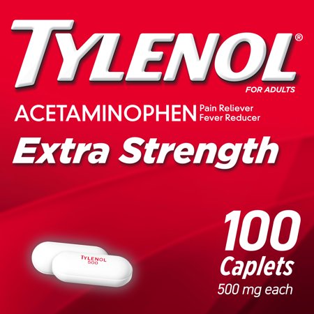 Tylenol Extra Strength Caplets with 500 mg Acetaminophen, 100 Ct