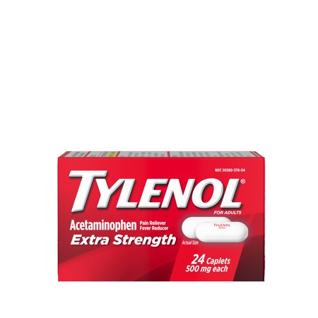 Tylenol Extra Strength Caplets with 500 mg Acetaminophen, 24 ct/