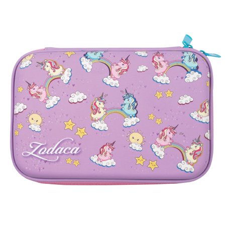 Unicorn Pencil Case Bag Pouch, Cute Stationary Girls Aesthetic School Supplies, Purple