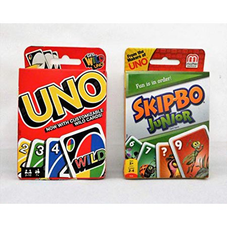 Uno card game bundled with Skipbo Junior card game