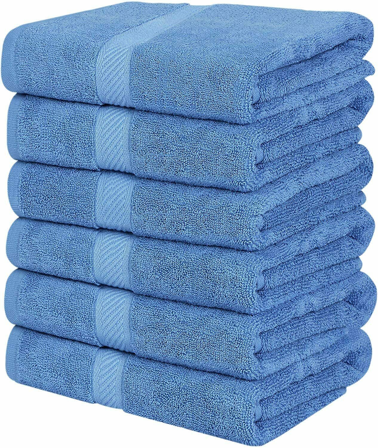 Utopia Towels Pack 6 Cotton Bath Towels 22x44 Inch Super Absorbent For Pool Spa