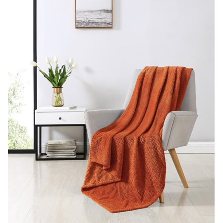 VCNY Home Ultra Soft & Plush Hypoallergenic Oversized Herringbone Textured Fleece Throw Blanket Cover - Assorted Colors
