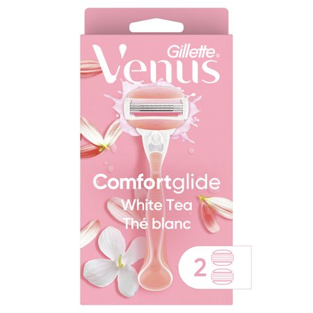 Venus Gillette ComfortGlide Womens Razor, White Tea, 2 Blade Refills