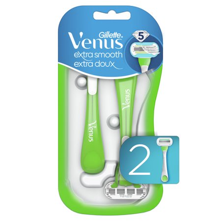 Venus Gillette Extra Smooth Green Disposable Women's Razors, 2 Count
