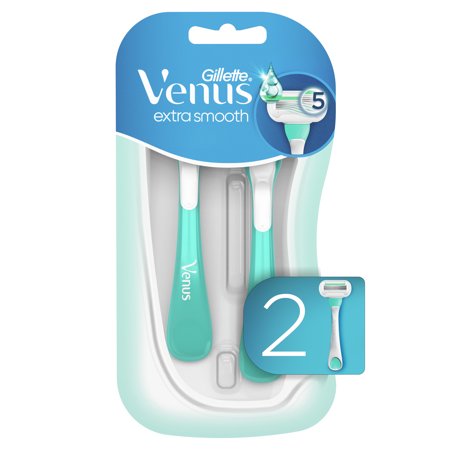 Venus Gillette Extra Smooth Sensitive Womens Disposable Razors, 2 Ct
