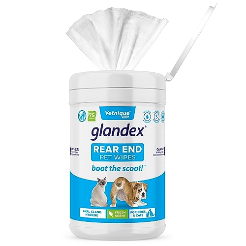 Dog Vitamins Today Only! Vetnique Labs Glandex Dog Wipes For Pets Cleansing &Amp; Deodorizing Anal Gland Hygienic Dog &Amp; Cat Wipes With Vitamin E, Skin Conditioners And Aloe (75Ct)