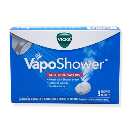 Vicks VapoShower Aromatherapy Shower Bomb, Soothing Vicks Vapor Steam 9 Tablets