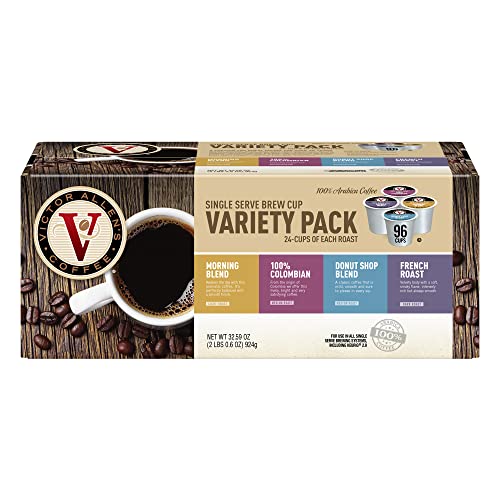 Victor Allen's Coffee Variety Pack, Light-Dark Roasts, 96 Count, Single Serve Coffee Pods for Keurig K-Cup Brewers