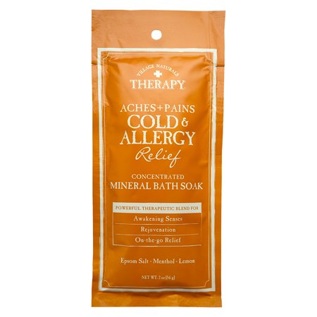 Village Naturals Therapy Aches + Pains Cold & Allergy Relief Mineral Bath Soak, 2 Oz.