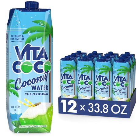 Vita Coco Coconut Water, Pure, 33.8 fl oz Tetra (Pack of 12)