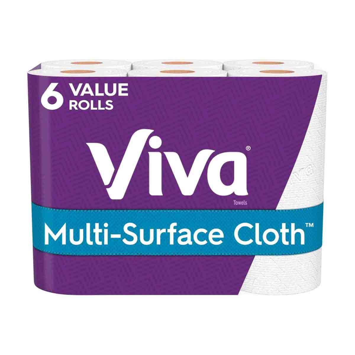 Viva Multi-Surface Cloth Paper Towels, Choose-A-Sheet - 6 Value Rolls (58 Sheets Per Roll) on Sale At Dollar General