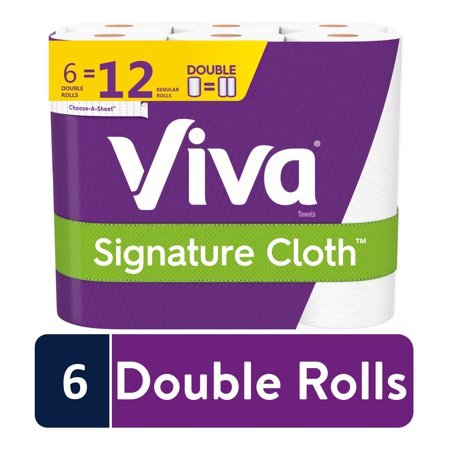 Viva Signature Cloth Choose-A-Sheet Paper Towels, White, 6 Double Rolls - STOCK UP!