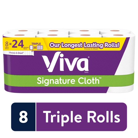Viva Signature Cloth Choose-A-Sheet Paper Towels, White, 8 Triple Rolls