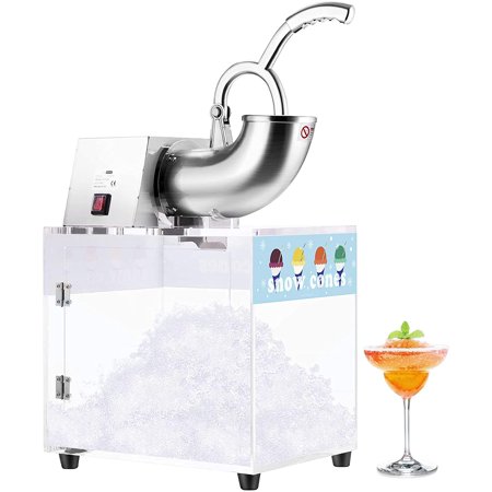 VIVOHOME Stainless Steel Electric Dual Blades Commercial Ice Crusher Shaver Snow Cone Maker Machine with Acrylic Box 440lbs/hr