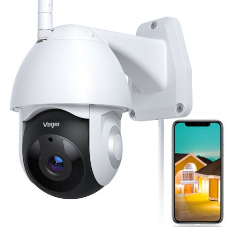 Voger 360 View Wifi Outdoor Security Camera Home System 1080P with IP66 Weatherproof Motion Detection Night Vision,2-Way Audio Cloud Camera Works with Google Home