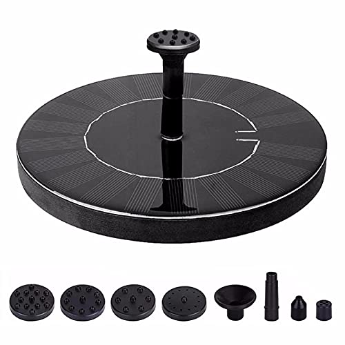 WalGRHFR Solar Water Fountain, 2.5W Solar Fountain Pump with 8 Nozzles, Solar Powered Water Feature for Garden, Floating Fountain Pump for Bird Bath, Pond, Pool, Fish Tank (Black)