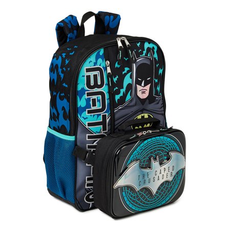 Warner Bros DC Batman Gotham City Boys Hero 17" Backpack with Lunch Tote 2-Piece Set