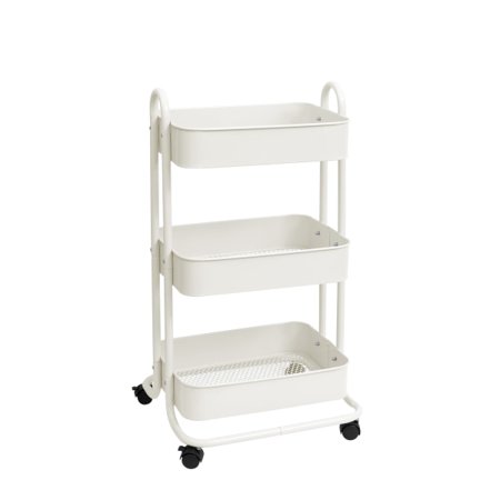 We R Memory Keepers 3-Tier Steel Rolling Storage Cart, 36 1/2" x 17" x 17", off-White
