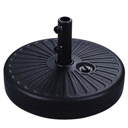 Wesfital 20" Round Umbrella Base Weight 50 lbs Water or Sand Weighted Plastic Universal Stand for Pole Diameter <1.77"