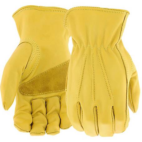 West Chester Men's Cowhide Leather Driver Work Gloves