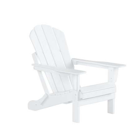 WestinTrends Outdoor Folding Poly Adirondack Chair, White