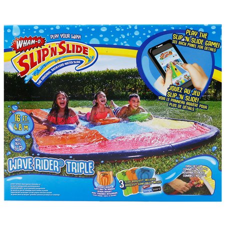 WHAM-O Slip 'N Slide Wave Rider Tripple Water Slide - 16 ft Long with 3 Boogie Boards