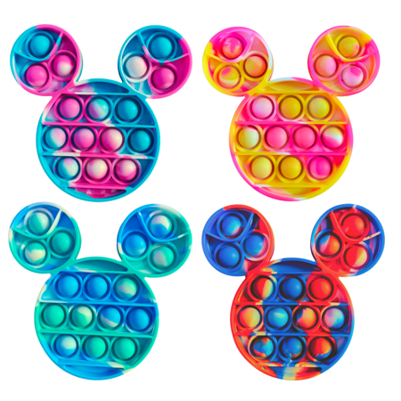 Whimsical Factor – 4 Pack Mini Mouse Fidget Bubble Popping Fun and Stress Relief