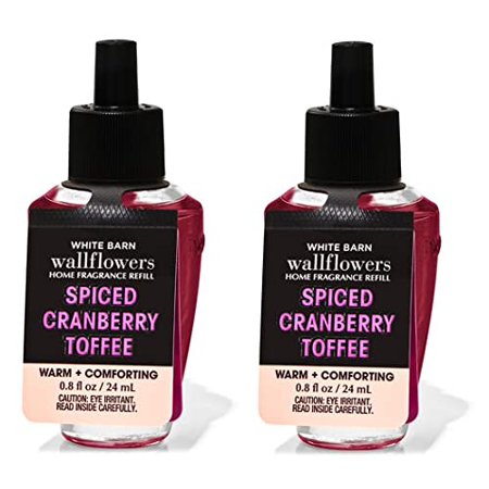 White Barn BBW Bath and Body Works Spiced Cranberry Toffee Wallflowers Home Fragrance Refill Bulbs - Lot of 2