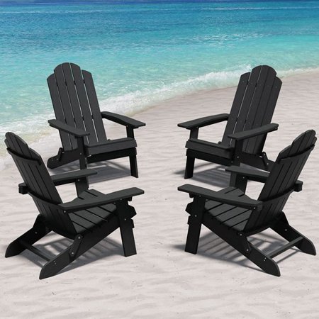 Winsoon HIPS Adirondack Chair - Black (Set of 4)