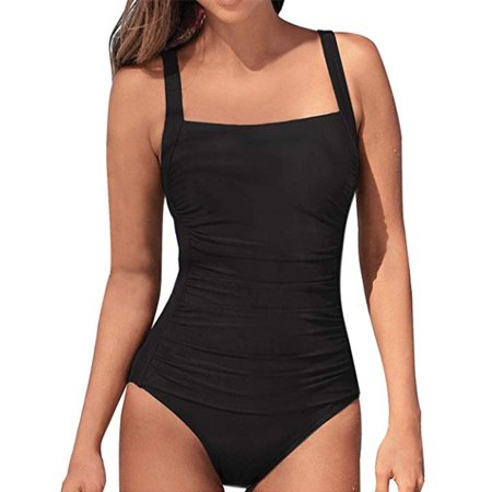 Womail Backless Sexy Black One Piece Swimsuits for Women Modlily,Bikini Sets for Women High Waisted Solid Siamese,Suspenders Sexy One Piece Bathing Suit for Women with Chest Pad