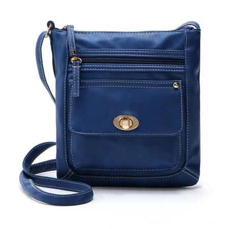 Womail Womens Leather Satchel Cross Body Shoulder Messenger Bag Blue on Clearance