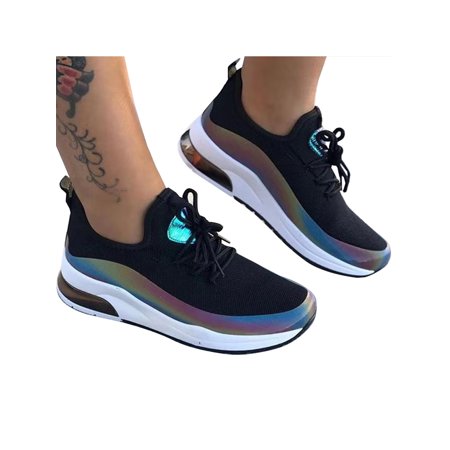 Women Lace Up Trainer Fitness Running Sneakers Mesh Gym Jogging Walking Shoes