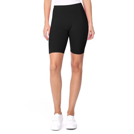 Women's High Waist Cotton Stretch Solid Casual Active Yoga Basic Biker Short Pants
