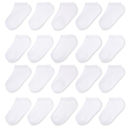 Wonder Nation Baby and Toddler Low Cut Socks, 20-Pack, Sizes 0M-5T
