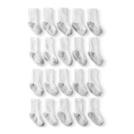 Wonder Nation Boys Socks, 20 Pack Crew, Recycled Cotton, Sizes S - L