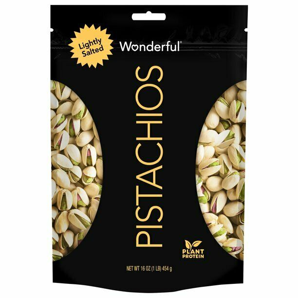 Wonderful Pistachios Roasted and Lightly Salted 16 Oz Resealable Bag