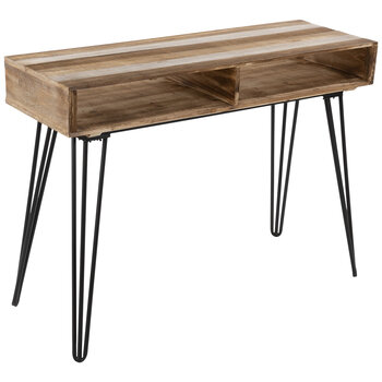 Wood Console Table With Hairpin Legs