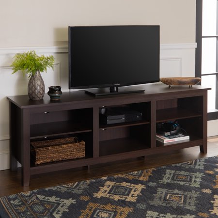Woven Paths Open Storage TV Stand for TVs up to 78", Espresso