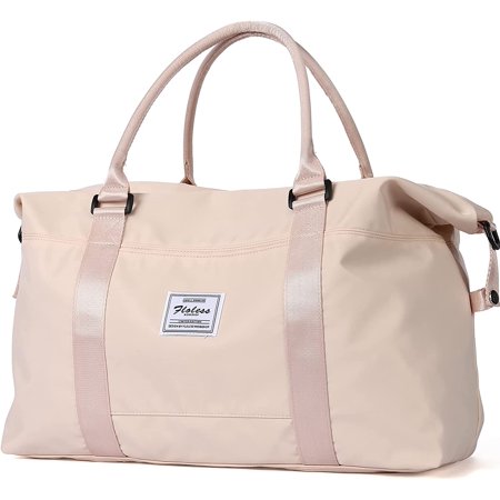 XGeek Travel Duffel Bag Sports Gym Bag for Women Carry on Weekender Overnight Bag for Women and Ladies (Beige)