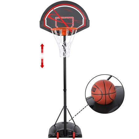 Yaheetech 32 In. Youth Portable Basketball Hoop 7-9ft Adjustable Height Basketball Hoop System for Outdoors