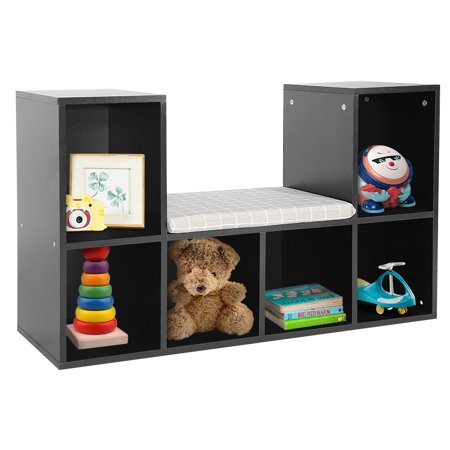 YOUTHINK Wooden Bookcase,Bookshelf for Kids, Kids Bookshelves,Reading Nookwith Cushion