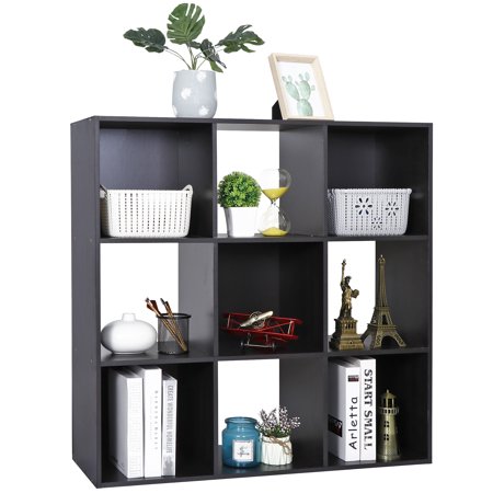 ZENSTYLE 9-Cube Storage Shelf Organizer Bookshelf System, Display Cube Shelves Compartments, Customizable W/ 5 Removable Back Panels for Home, Office, Bedroom, Living Room