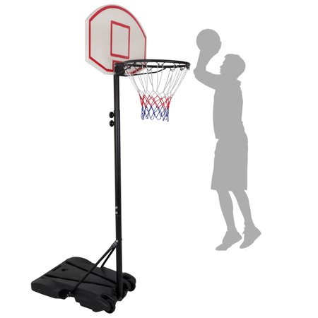 ZENY Portable Height Adjustable 4 -7 FT Basketball Hoop Basketball Stand W/ Wheels Black